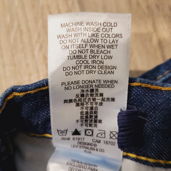 Levi's Distressed 502 Regular Taper Denim Jeans Unisex Kids 7 - Picture 7 of 10